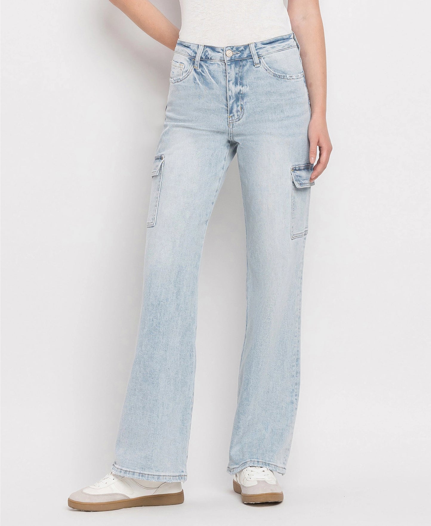 90's Vintage Super High Rise Cargo Straight Jeans