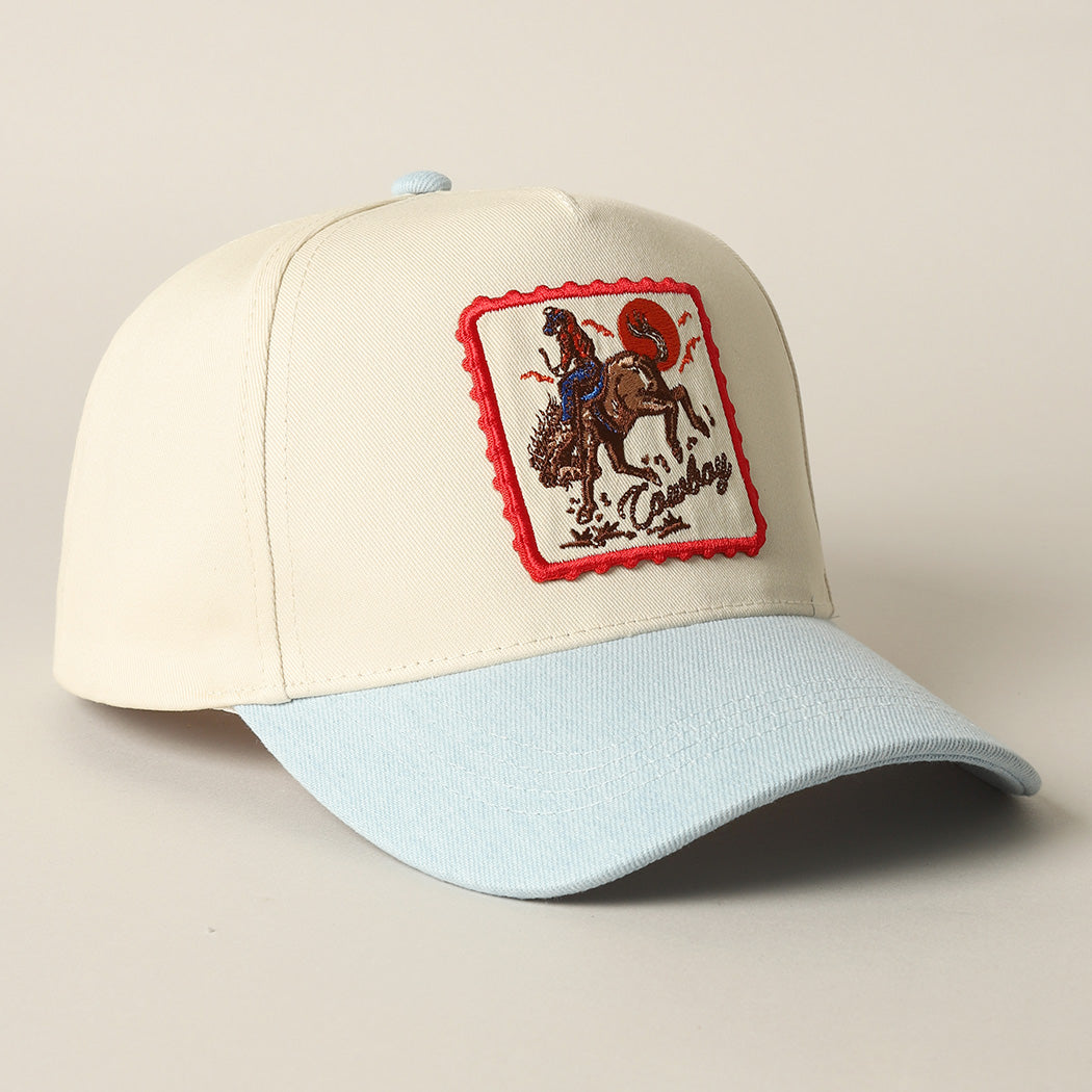Detailed Cowboy Horse Embroidery Hat