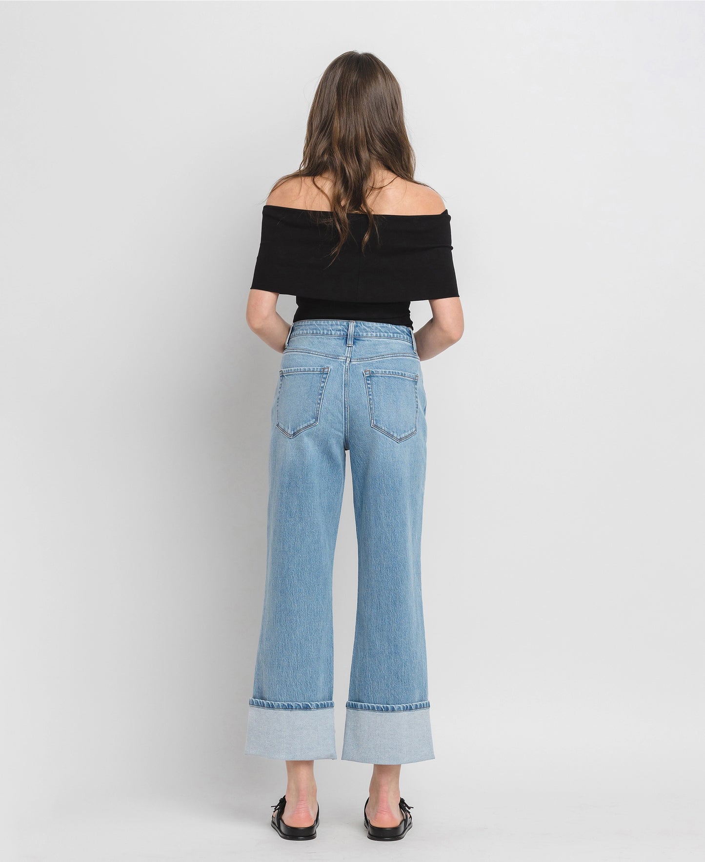 Super High Rise Cuffed Baggy Straight Jeans
