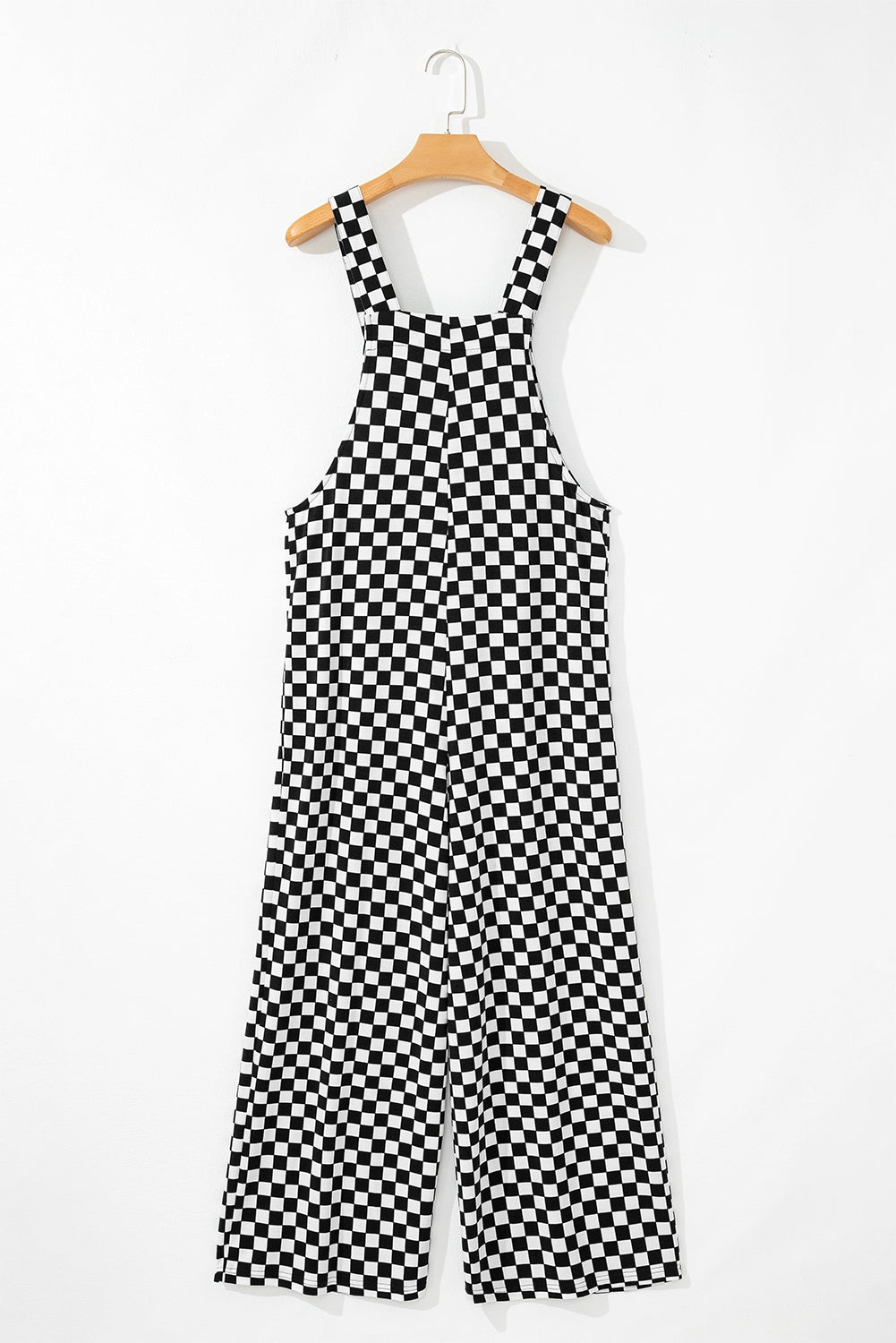 Checker Pocketed Wide Leg Jumpsuit