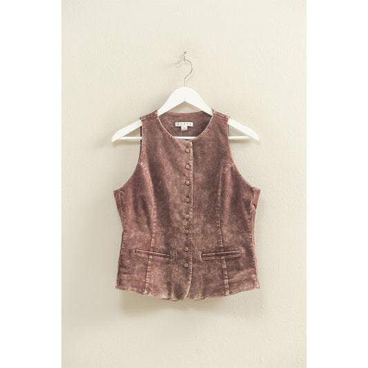 Mineral Washed Sleek Vest