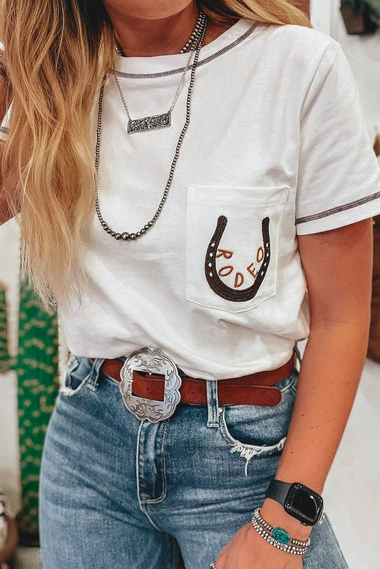 Rodeo Western Patch Pocket T-Shirt